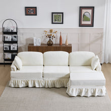 Load image into Gallery viewer, Cloud Sofa With Removable Ruffled Skirt With Ottoman And Flared Arms