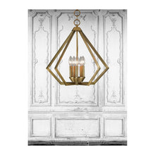 Load image into Gallery viewer, 20" Five Light Dimmable Chandelier With Shades - Antiqued Brass