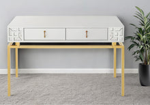 Load image into Gallery viewer, Mirrored Console Table And Drawers - White And Gold