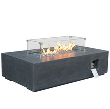 Load image into Gallery viewer, Outdoor Concrete Propane Gas Rectangle Fire Pit Table