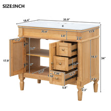 Load image into Gallery viewer, Modern Bathroom Vanity With Ceramic Sink, Soft Close Doors, Adjustable Shelves