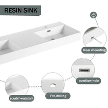 Load image into Gallery viewer, Contemporary Wall Mounted Bathroom Vanity With Dual Resin Sink And Soft Close Drawer