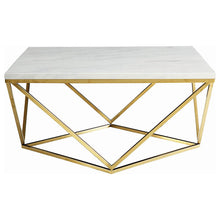 Load image into Gallery viewer, Orion - Coffee Table With Leg Geometric Design - White