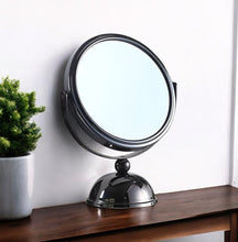 Load image into Gallery viewer, 9" Round Metal Framed Makeup Shaving Tabletop Mirror - Black