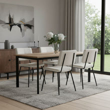 Load image into Gallery viewer, Fabric Steel Dining Side Chairs (Set of 4) - Beige / Black