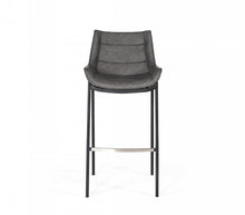 Load image into Gallery viewer, 30" Faux Leather And Steel Bar Height Bar Chairs (Set of 2) - Gray And Black