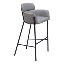 Load image into Gallery viewer, Fabric And Steel Bar Height Bar Chair - Slate Gray And Black