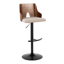 Load image into Gallery viewer, Ariana - Mid Century Modern Adjustable Barstool Stool With Swivel With Rounded T Footrest (Set of 2)