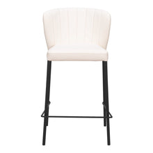 Load image into Gallery viewer, Faux Leather And Steel Counter Height Bar Chairs (Set of 2) - Cream And Black