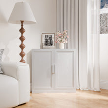 Load image into Gallery viewer, Wood Corner Paneled Accent Cabinet With Two Doors - White