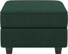 Load image into Gallery viewer, 26" Corduroy Storage Ottoman - Green / Black