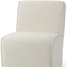 Load image into Gallery viewer, Fully Upholstered Boucle Dining Side Chair With Wheels - Cream