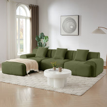 Load image into Gallery viewer, L Shaped Modular Sectional Sofa Corduroy And Movable Ottoman