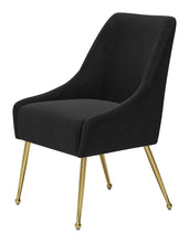 Load image into Gallery viewer, Upholstered Velvet Dining Side Chair - Black / Gold