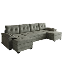 Load image into Gallery viewer, U-Shaped Sleeper Sofa With Pull Out Bed, Removable Armrests & USB Ports For Living Room
