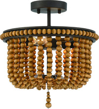 Load image into Gallery viewer, Unique Statement Two Light Metal Dimmable Flush Chandelier - Brown / Black