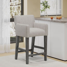 Load image into Gallery viewer, Charmed Upholstered Counter Stool With H Frame Base And Round Arms
