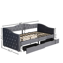 Load image into Gallery viewer, Full Size Bed Frame, Upholstered Cloud Bed Frame With Headboard, 2 Storage Drawers And 2 USB Charging Design, No Box Spring Needed - Gray