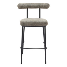 Load image into Gallery viewer, 30" Chenille And Steel Low Back Bar Height Bar Chair - Green / Black
