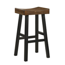 Load image into Gallery viewer, Solid Wood Backless Bar Height Bar Chair - Brown And Black