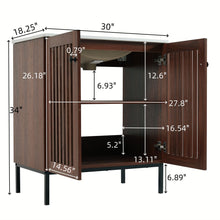 Load image into Gallery viewer, 30" Vintage Bathroom Vanity With Ceramic Sink, Modern Bathroom Vanity Cabinet With 2 Soft Close Doors, Equpiied With 4 Sturdy Iron Legs - Antique Dark Brown