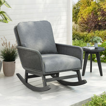 Load image into Gallery viewer, Contemporary Minimalist Wicker Rocking Chair With Soft Polyester Cushions