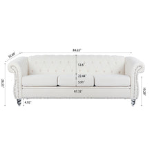 Load image into Gallery viewer, Rolled Arm Chesterfield 3 Seater Sofa