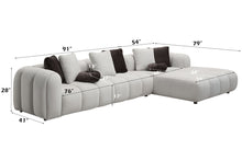 Load image into Gallery viewer, Manilla - Sectional Sofa With 8 Pillows - Ivory White