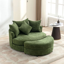 Load image into Gallery viewer, 360° Swivel Accent Barrel Chair With Storage Ottoman & 4 Pillows, Modern Leisure Chair Round Accent For Living Room