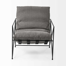 Load image into Gallery viewer, Linen Lounge Chair - Gray And Black