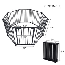 Load image into Gallery viewer, Adjustable Safety Gate Play Yard Metal Doorways Fireplace Fence Christmas Tree Fence Gate For House Stairs Gate Prohibited Area Fence