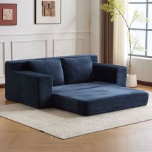 Load image into Gallery viewer, Loveseat Sofa, Comfortable Deep Seat Sofa Bed, Modern Small Corduroy Couch For Living Room Bedroom,Reversible Cushion With Pillows,No Assembly Required, Dark Blue