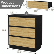 Load image into Gallery viewer, 3 Drawer Nightstand, Bedroom Side Table