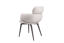 Load image into Gallery viewer, Faux Leather Metal Dining Arm Chair - Light Gray / Black