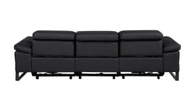 Load image into Gallery viewer, Top Grain Leather Reclining Metal USB Sofa (720334) - Black