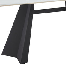 Load image into Gallery viewer, 79" Sintered Stone And Steel Double Pedestal Base Dining Table - White