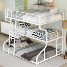 Load image into Gallery viewer, Industrial Triple Bunk Bed With Dual Ladders Frame, Space Saving Design