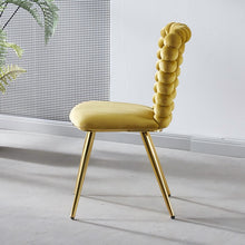 Load image into Gallery viewer, Modern Chair With Iron Tube Legs, Soft Cushions And Comfortable Backrest, Suitable For Dining Room, Living Room, Cafe, Hairball Back
