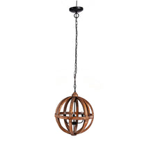Load image into Gallery viewer, 4 Light Wood Chandelier, Hanging Light Fixture With Adjustable Chain For Kitchen, Bulb Not Included - Brown