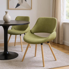 Load image into Gallery viewer, Wood Dining Parsons Chair - Neon Green / Brown