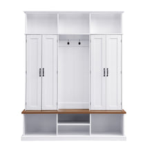 Load image into Gallery viewer, Entryway Hall Tree With Bench, 3 Top Cubbies & Bottom Storage Space