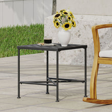 Load image into Gallery viewer, Outdoor Square Side Table With X Shaped Iron Frame - Black