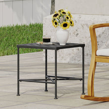 Load image into Gallery viewer, Outdoor Square Side Table With X Shaped Iron Frame - Black