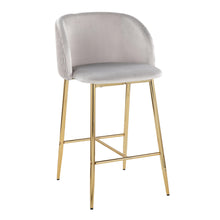 Load image into Gallery viewer, Fran - Pleated Waves Contemporary / Glam Fixed Height Counter Stool (Set of 2)
