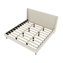 Load image into Gallery viewer, Modern Upholstered Platform Bed With Wingback Headboard