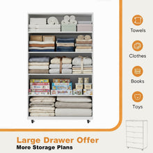 Load image into Gallery viewer, Modern 5 Drawer Dresser With Wheels