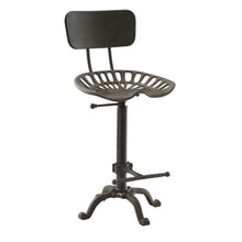 Load image into Gallery viewer, Industrial Backless Adjustable Height Bar Chair With Footrest 47" - Dark Gray