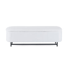 Load image into Gallery viewer, Modern Elegant Ottoman With Spacious Storage Function With Metal Feet - White / Black