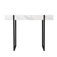Load image into Gallery viewer, Faux Marble Sled Console Table - White / Black