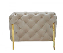 Load image into Gallery viewer, Glam Velvet And Gold Loveseat - Beige